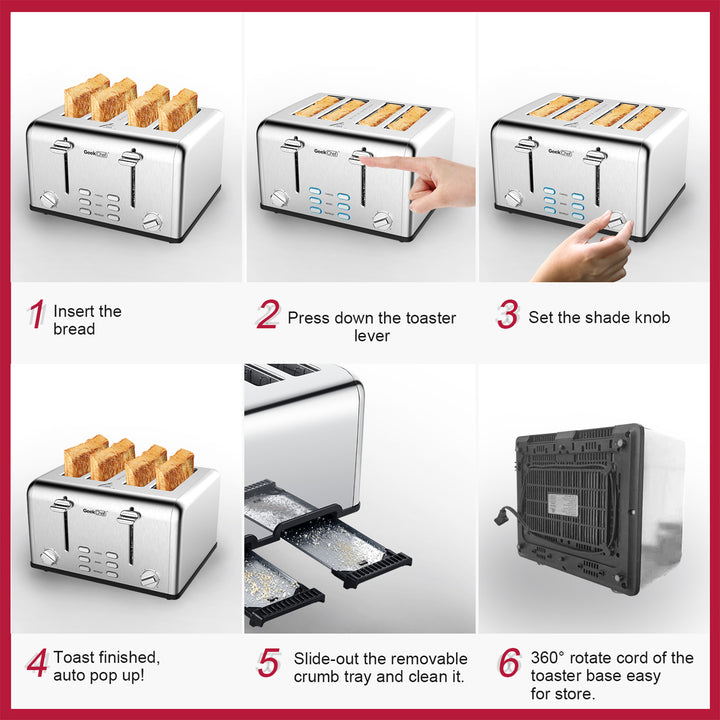 Geek Chef Toaster – 4-Slice - Homelistsplus