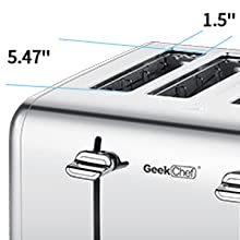 Geek Chef Toaster – 4-Slice - Homelistsplus