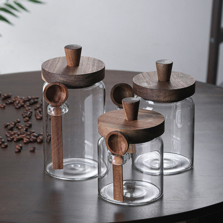 3 Pcs Glass Jars with Spoons - Homelistsplus