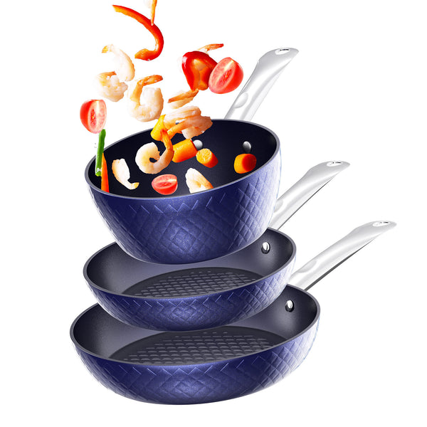 3-Piece Non-Stick Frying Pan Set - Homelistsplus