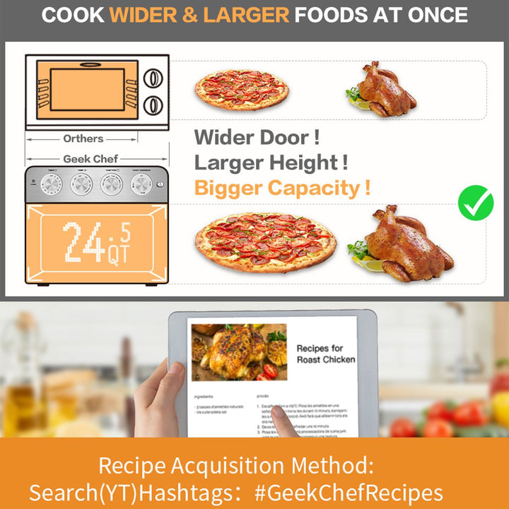 Geek Chef 26QT Air Fryer – 6-Slice, Oil-Free - Homelistsplus