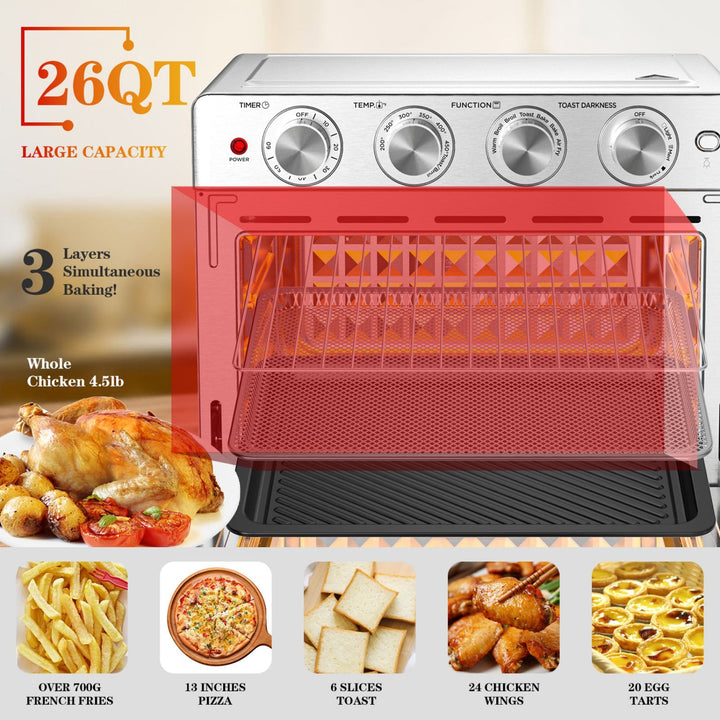 Geek Chef 26QT Air Fryer – 6-Slice, Oil-Free - Homelistsplus
